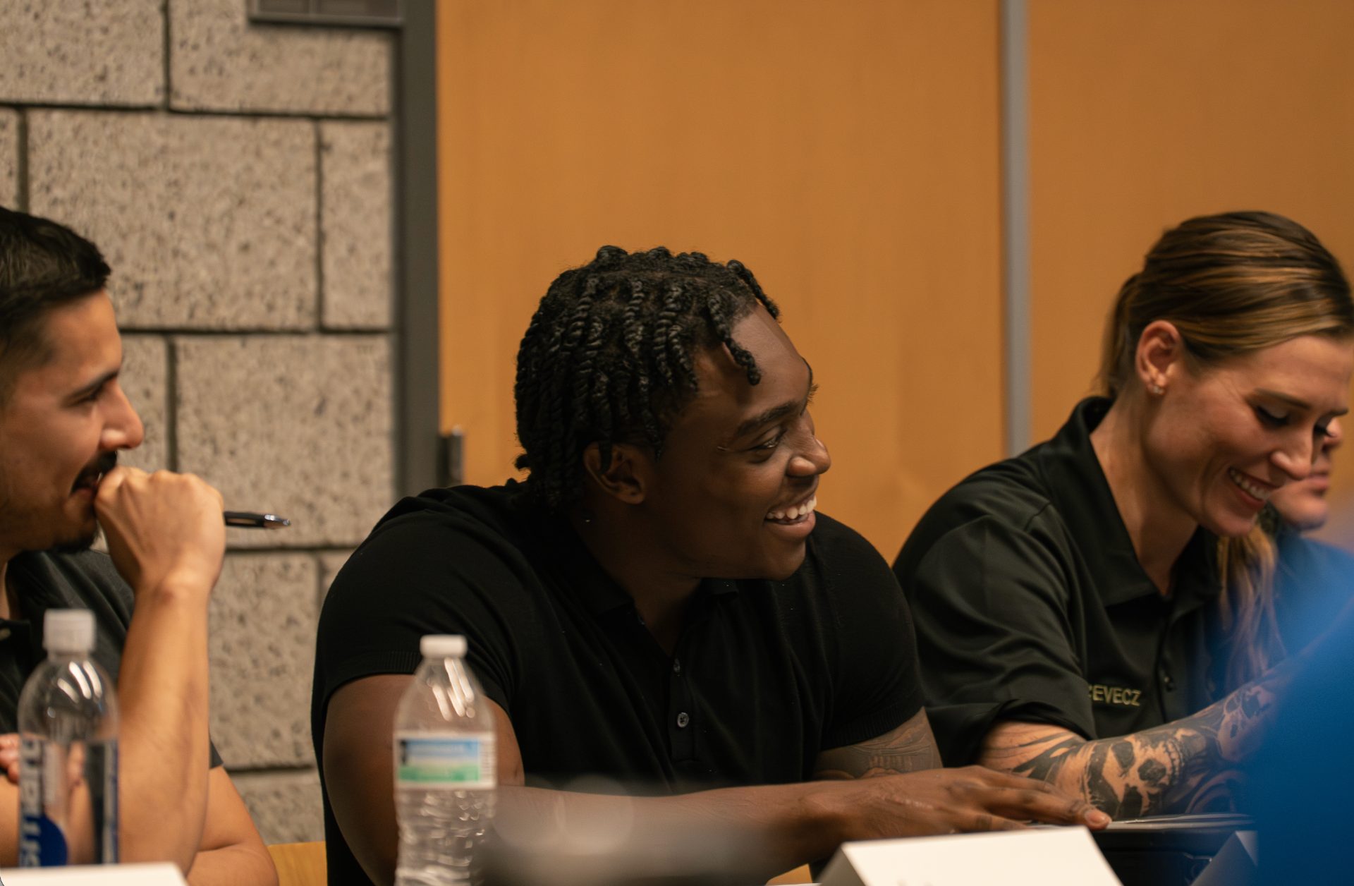 Recruits laughing during a Performance Protocol training session